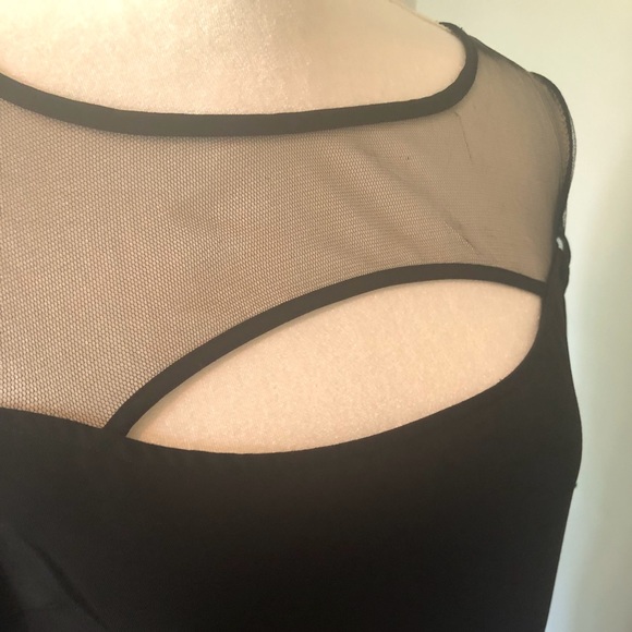 TOBI brand black tunic blouse with mesh and cut out detailing - Picture 5 of 16